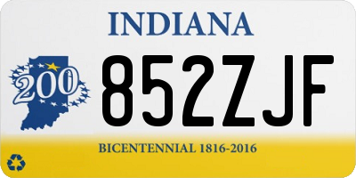 IN license plate 852ZJF