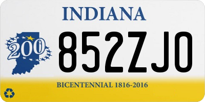 IN license plate 852ZJO