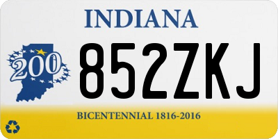IN license plate 852ZKJ