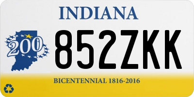 IN license plate 852ZKK