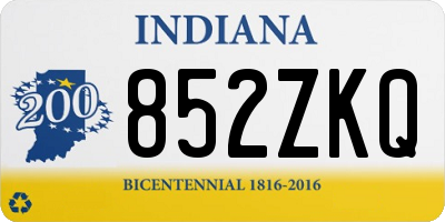 IN license plate 852ZKQ