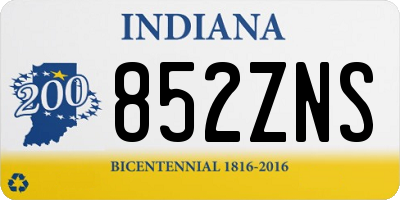 IN license plate 852ZNS