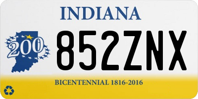 IN license plate 852ZNX