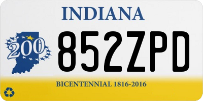 IN license plate 852ZPD