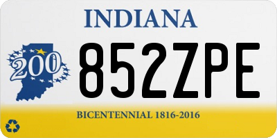 IN license plate 852ZPE