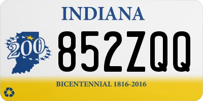 IN license plate 852ZQQ