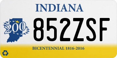 IN license plate 852ZSF