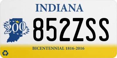 IN license plate 852ZSS
