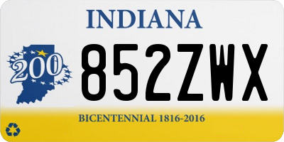 IN license plate 852ZWX