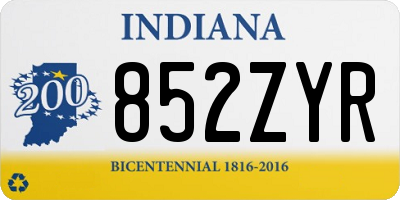 IN license plate 852ZYR
