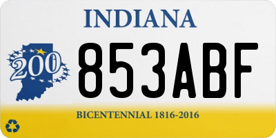 IN license plate 853ABF