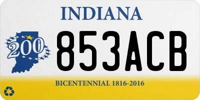 IN license plate 853ACB