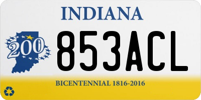 IN license plate 853ACL