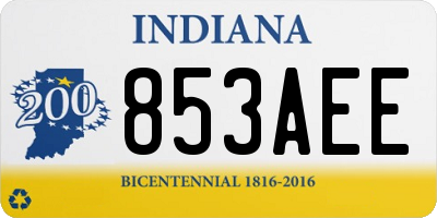 IN license plate 853AEE