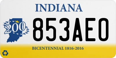 IN license plate 853AEO