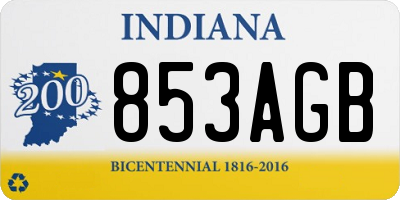 IN license plate 853AGB