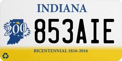 IN license plate 853AIE