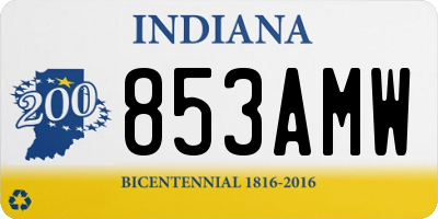 IN license plate 853AMW