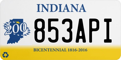 IN license plate 853API