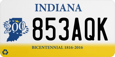 IN license plate 853AQK