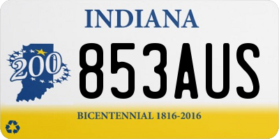 IN license plate 853AUS
