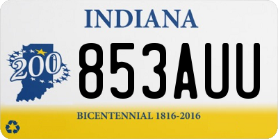 IN license plate 853AUU