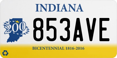 IN license plate 853AVE