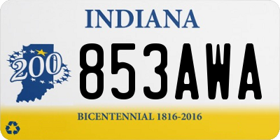 IN license plate 853AWA