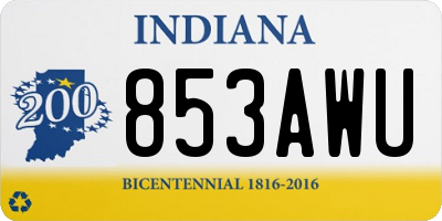 IN license plate 853AWU