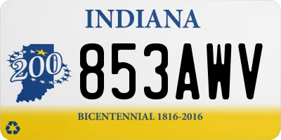 IN license plate 853AWV