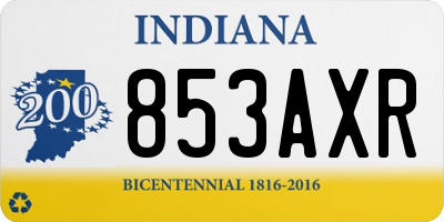 IN license plate 853AXR