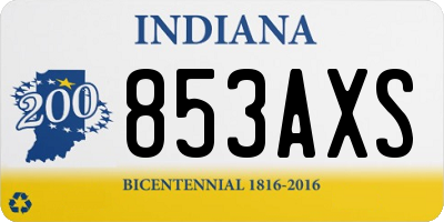 IN license plate 853AXS