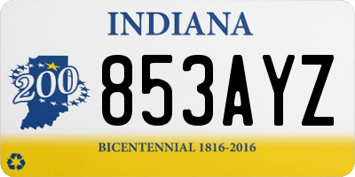 IN license plate 853AYZ