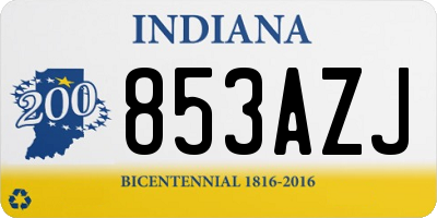 IN license plate 853AZJ
