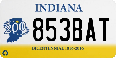 IN license plate 853BAT
