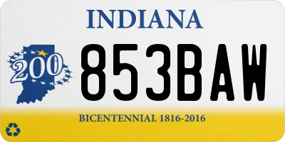 IN license plate 853BAW