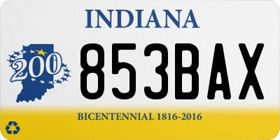 IN license plate 853BAX