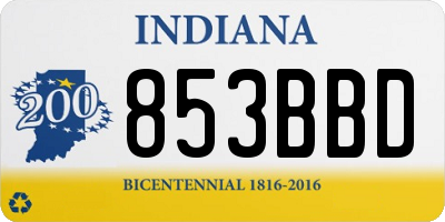 IN license plate 853BBD