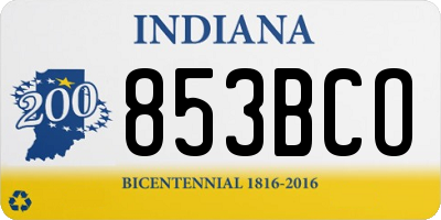 IN license plate 853BCO