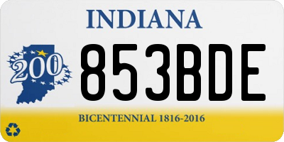 IN license plate 853BDE