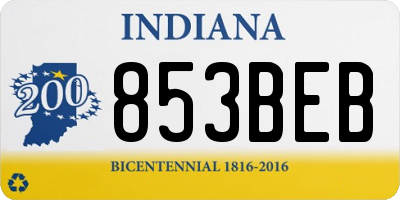 IN license plate 853BEB