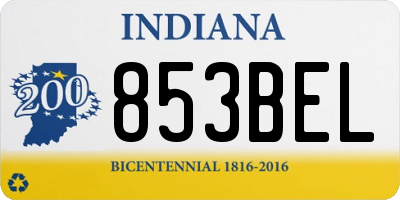 IN license plate 853BEL