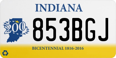 IN license plate 853BGJ