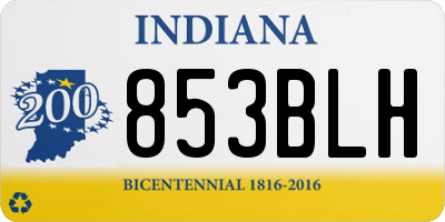 IN license plate 853BLH