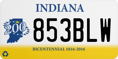 IN license plate 853BLW