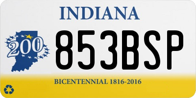 IN license plate 853BSP