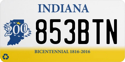 IN license plate 853BTN