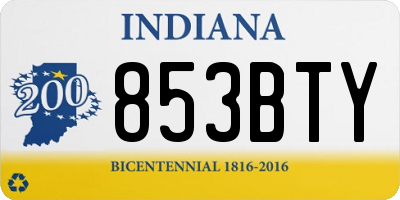 IN license plate 853BTY