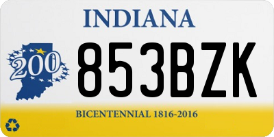IN license plate 853BZK