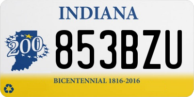 IN license plate 853BZU